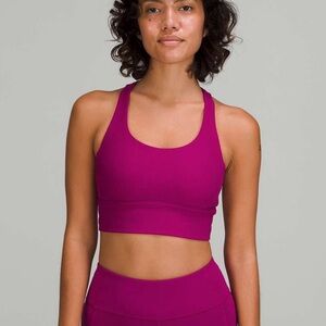 Lululemon Energy Longline Bra Ribbed Luxtreme Magenta Purple